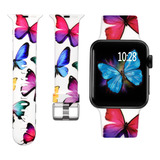 Malla P/apple Watch 44/45/49mm S9&ultra 2 8/7/6 Mariposa S/m