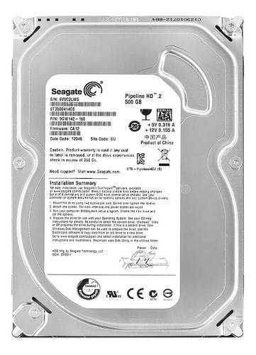 Disco Rígido Interno Seagate Video 3.5 Hdd St3500414cs 500gb