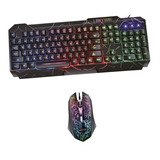 Kit Teclado Y Mouse Gamer Bos Taurus Español Rgb Skyway