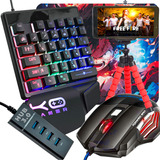 Kit Mobilador Gamer Teclado Mouse Rgb 3200dpi