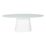 Mesa De Jantar Cone Oval 160x90 Cm Tampo Laca Branca