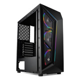 Gabinete Gamer Rgb Tgt Carbon Mid Tower Com 3 Ventoinhas Cor Preto