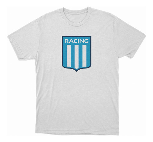 Remera Racing Club Logo En El Pecho Color Blanca