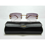 Lentes Gafas De Sol Cartier Silver Mica Negra Originales