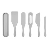 Set De 5 Utensilios De Silicona Mad Hungry Gris + Base