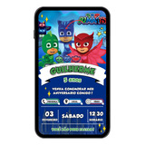 Convite Digital Interativo Pj Masks Para Whatsapp