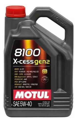 Aceite Motor Motul Xcess 5w40 Envase 5 Litros