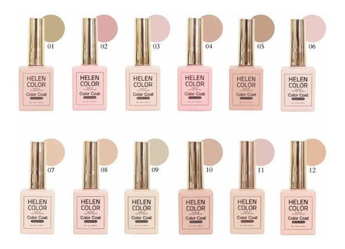 Coleção Nude Esmalte Em Gel Helen Color 12u Uv/led Nf