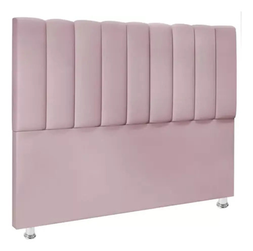 Cabeceira Estofada Cama Box Queen Carla 1,60cm Suede Rose