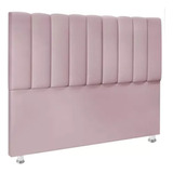 Cabeceira Estofada Cama Box Queen Carla 1,60cm Suede Rose