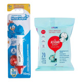 Seringa Lavagem Nasal Infantil + Lenços Limpeza Nariz Kit 