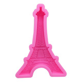 Molde Silicona Forma Torre Eiffel 12cm Rosado