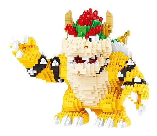 Figura Armable Bowser 2200 Fichas Blocks Serie Mario Bros