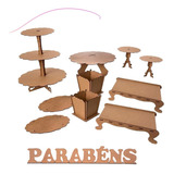 Kit Festa Mdf Provençal 10 Peças Mesa Infantil Envio Rapido