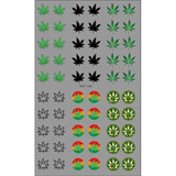 60 Adesivos De Unha 3d Maconha Pré Pronto - Modelo Mini 1268