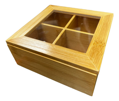 Caja De Te Caja Madera Caja Para Te Porta Te 4 Div. 16x16cm