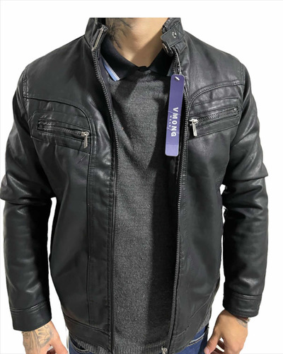 Jaqueta Masculina Casaco Couro Resistente Água Frio Moto