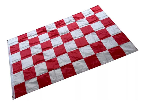 Bandera A Cuadros Rojos Con Blanco 150 Cm X 90 Cm