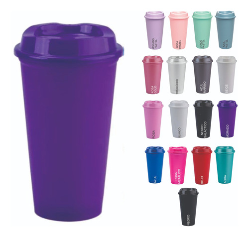 60 Vasos Reusables Para Cafe