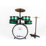 Bateria Infantil Rock Baby 2 Tons Com Chimbal Cor Verde