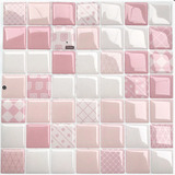 Pastilha Resinada Adesiva Quadrada Rosa Candy Kit 5 Placas