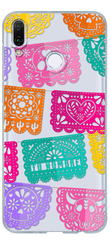 Funda Para Huawei Mujer Papel Picado Calaveras Con Nombre