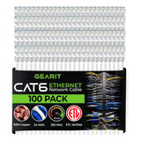 Paquete De 100 Cables Ethernet Gearit Cat 6 Cat6 Snagless...