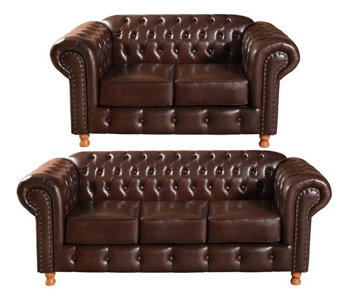 Conjunto Sofá Luís Xv 2 E 3 Lugares Chesterfield Capitonê