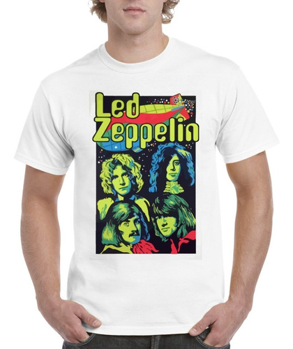 Camisas Para Hombre Blancas Led Zeppelin Diseños Integrantes