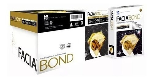 Papel Bond Carta Facia Original 5000 Hojas Caja 99% Blancura
