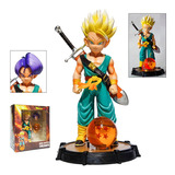 Figura Trunks Dragon Ball Z Espada + Esfera 4 + Base Con Luz