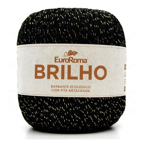 Barbante Euroroma Brilho Ouro 400g 250 Preto