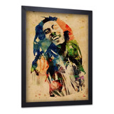 Quadro Com Moldura Decor Bob Marley 76 Tamanho A2 60x42cm