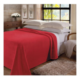 Cobertor Jolitex Ternille Flannel Cor Vermelho Com Design Liso De 2.4m X 2.2m