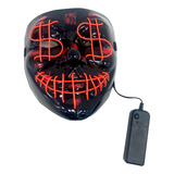 Mascara Purga Signo Pesos Dolar Luz Led Halloween Disfraz