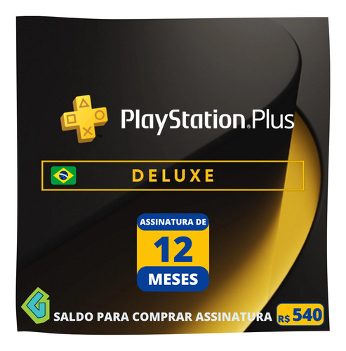 Playstation Psn Plus Deluxe 12 Meses - Brasileira - Ps4 Ps5