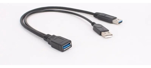 Cabo Usb 3.0 Fêmea Duplo Macho Alimentação E Dados 30cm