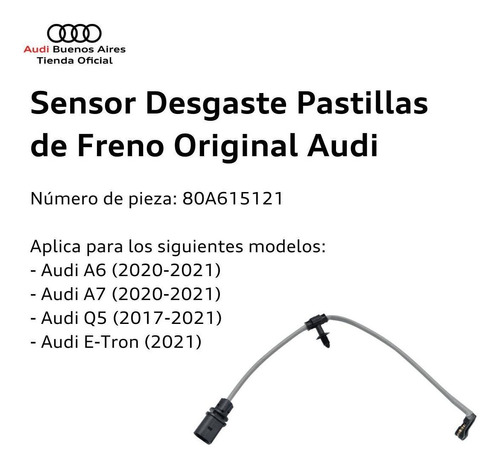 Sensor Desgaste Pastilla De Freno Original Audi Q5 Foto 2