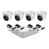 Kit Ip Cctv Hikvision Nvr 4 Canales + 4 Cam Mini Domo 2mpx Color Blanco