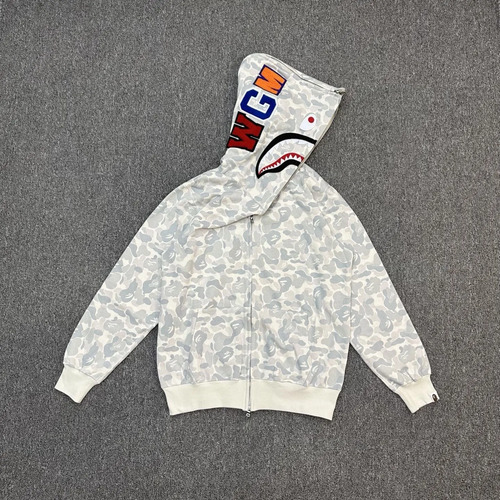 Sudadera Con Capucha Bape Shark Camuflaje Gris Claro | Envío gratis