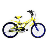 Bicicleta Bmx Freestyle Infantil Slp Max R20 1v Frenos V-brakes Color Amarillo Con Pie De Apoyo  