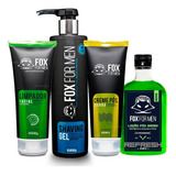 Kit Barba Fox For Men Gel Shaving Limpador Pos Barba 4 Prdto