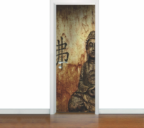 Adesivo Decorativo De Porta Buda Budismo Mod2 (cod.b2)