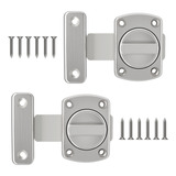 2 Pcs Pestillo De Puerta Plata,acero Inoxidable Con Tornill