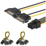 Cable De Alimentación J&d De 6 Pines Pcie A Sata Dual, 2 Pue