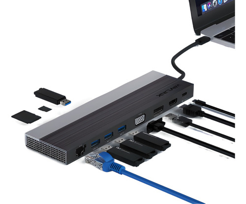 Hub Usb-c, Hdmi, Vga, 13 Em 1, Displayport, Alimentação 100w