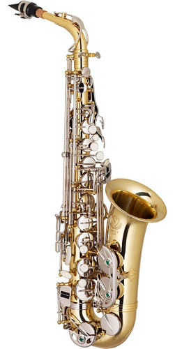 Sax Alto Eagle Sa500 Ln Dourado Com Chaves Niqueladas