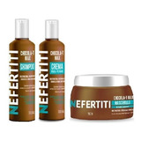 Combo Shampoo+crema/peinar+tratamiento Chocolate Nefertiti