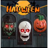 Halloween Calavera Timbre De Puesta Con Sonido Y Luz Led