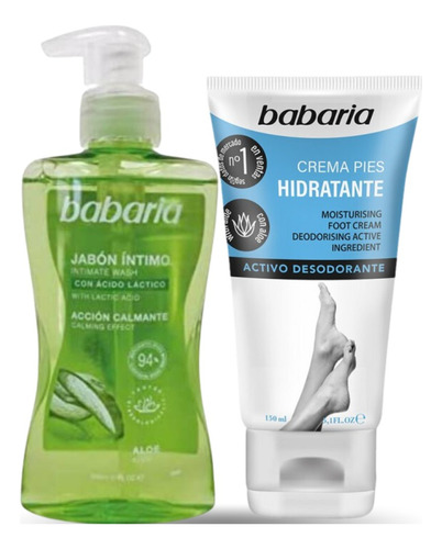 Jabon Intimo Babaria Aloe Vera + Crema Hidratante Para Pie